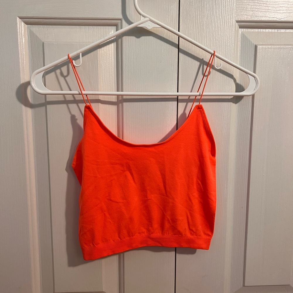 Neon orange cropped tank
